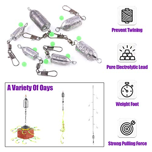 image for Swpeet 86 Pieces 9 Sizes 5g-35g Fishing Weights Bullet Sinker Rolling 