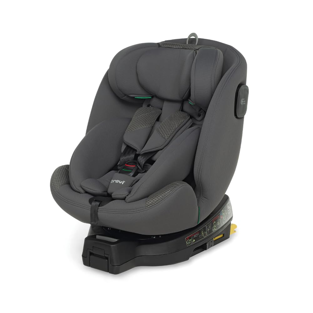Brevi Hop i-Size seggiolino auto girevole a 360° per bambini da 40 a 150 cm di altezza, Grey
