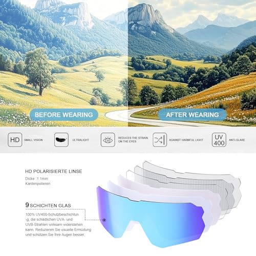 suoso Sports Sunglasses for Youth: UV400 Protection Sun Glasses for men Womens Wrap Around Goggles for Baseball Cycling3