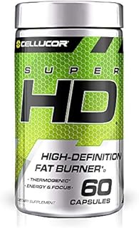 Cellucor Super HD Thermogenic Fat Burner Weight Loss Supplement, Appetite Suppressant, & Energy Booster Capsimax, Green Tea Extract, 160mg Caffeine & More 60 Capsules (Packaging May Vary)