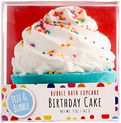 Fizz & Bubble Premium Moisturizing Cupcake Bath Bomb Fizzies for Adults, Women, Kids, and Gifts - Birthday Cake