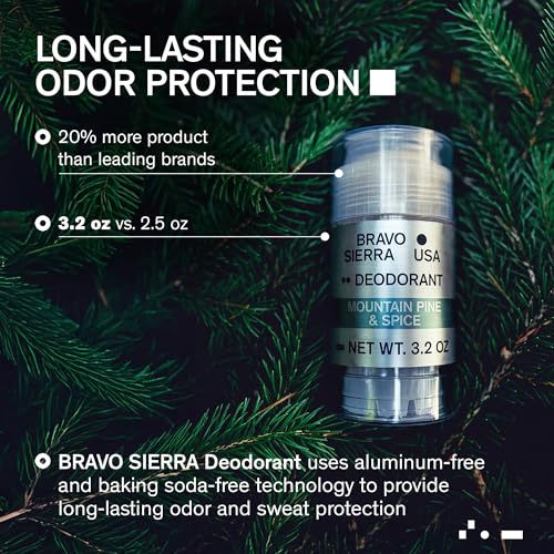 Image of Bravo Sierra Aluminum-Free Mens Deodorant - Antiperspirant for Men, 1-Pack | Natural Ingredients for Long Lasting All-Day Odor & Sweat Protection - Tonka Bean & Lemon - Vegan, Paraben & Cruelty-Free