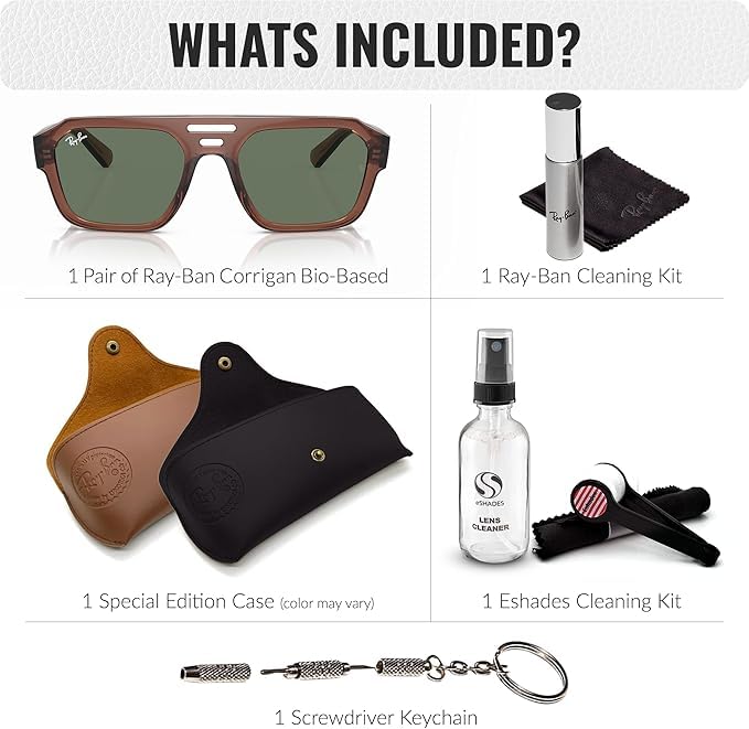 Image of Ray-Ban RB4397 CORRIGAN BIO-BASED Square-Round Shaped Sunglasses for Men & Women with Official RAYBAN Eyewear Kit