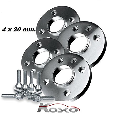 KOSKO Kit 4 DISTANZIALI Ruote 20 MM. COMPATIBILI con Jeep Compass II (MX) dal 2017 in Poi con BULLONI in Acciaio