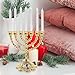 EXCEART Metal Candlestick Table Decoration 6.63 Inch Alloy Candle Holder Vintage Style Menorah Design for Hanukkah Table and Home D Cor