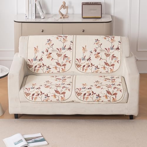 Image of HOKIPO HeavenHue Sofa Cover 2 Seater for Seat & Back, Autumn Whisper