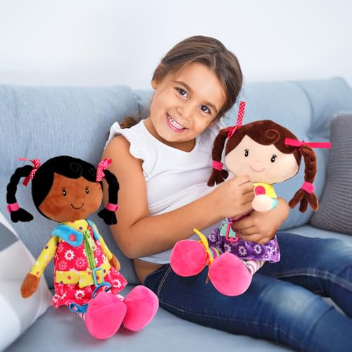 Snuggle Stuffs 82018 Sugar Snap Plush Learn To Dress Doll For Toddlers - 15 Inch - Doll For 2 Year Old Girl thumb #2