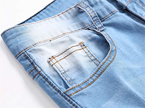 Andongnywell Men's Stretchy Ripped Skinny Biker Jeans Slim Fit Denim Pants Zipper Pencil Pant Trousers4