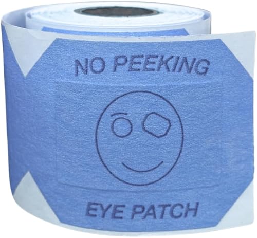 ATL Direct Cubierta para examen ocular azul, 100 oclusores desechables, examen de parche ocular, exámenes oculares desechables para niños, parches