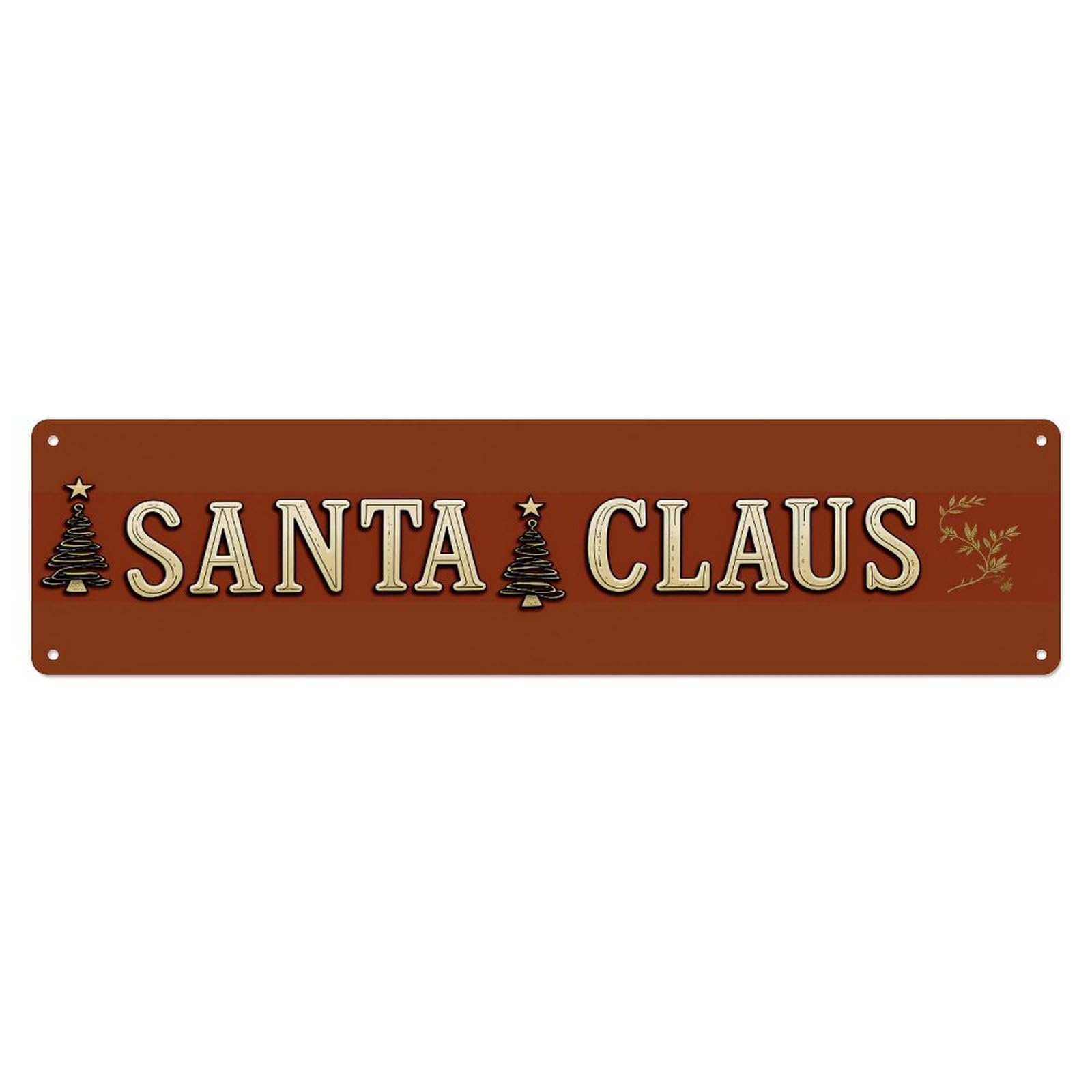 Jdyaojiesheng Vintage Santa Claus Christmas Tree Pattern Tin Sign Retro Metal Wall Decor Metal Poster, Home Bar Garage Farmhouse Cafe Wall Art Decoration 4X16inch
