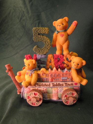 cherished Teddies cinque orsacchiotti su un galleggiante – 5th Anniversary Piece