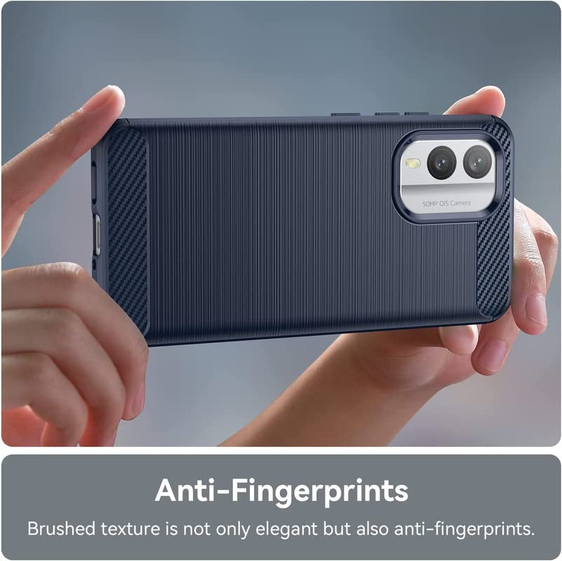 Image of NPRC Hybrid Ultra Slim Protective Case TPU Non-Slip Carbon Fiber Texture Shockproof Case Cover for Nokia X30 5g - Blue