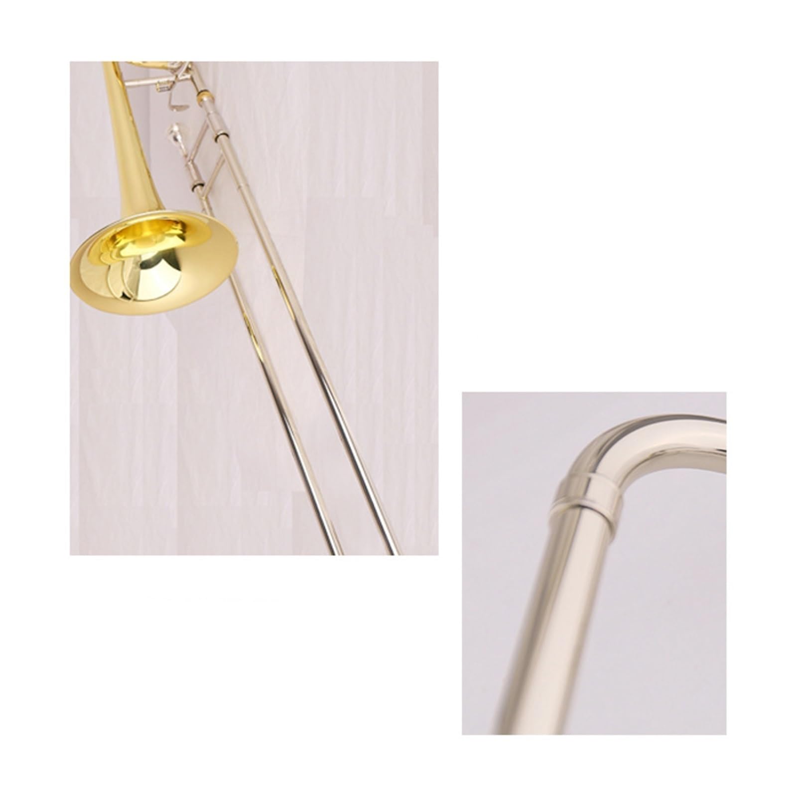 Trombón Tenor Profesional Con Tubo De Cobre Blanco En Clave De Si Bemol A Fa