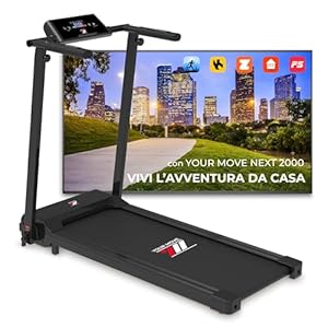 YM NEXT 2000 Elektrische loopband, inklapbaar, 12 km/u, bediening via knoppen of handgrepen, Italiaans merk, groot oppervlak, versterkt frame, app Kinomap Zwift BitGym, ruimtebesparend, Your Move