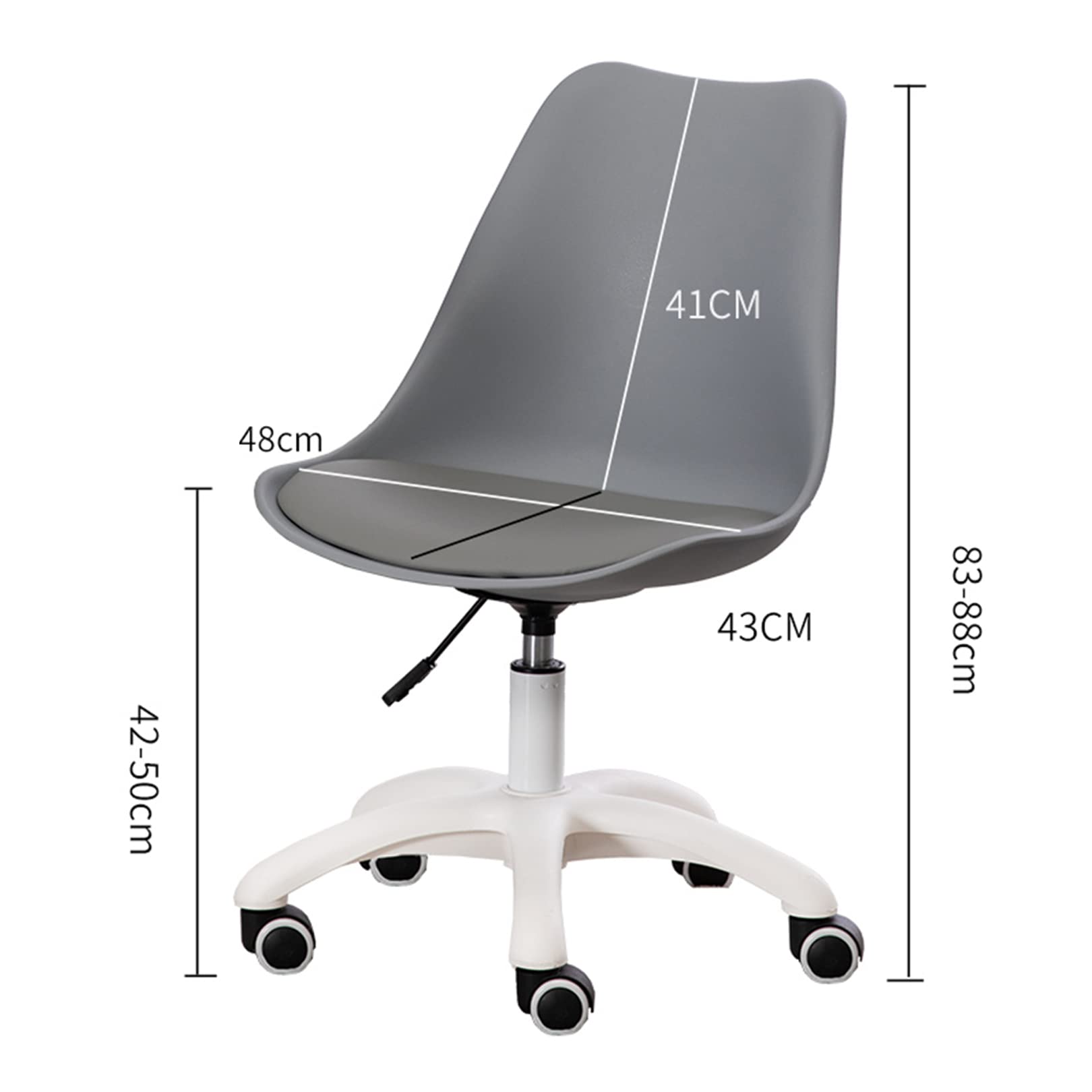 Obrotowe krzesło biurkowe z regulacją wysokości do domowego biura, ergonomiczne krzesło komputerowe z materiału PP, do nauki i pracy, wygodny i stylowy design