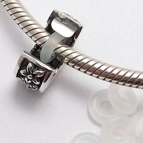 Rubyca 5Pcs White Silver Plated Clip Lock Stopper Chain Clasp Beads Fit European Charm Bracelet 154 #TOP2