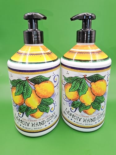 Generic Liquid Hand Soap, Italian Lemon, 21.5 Fl Oz Decorative Pump Bottle, Twin Pack, Made in USA