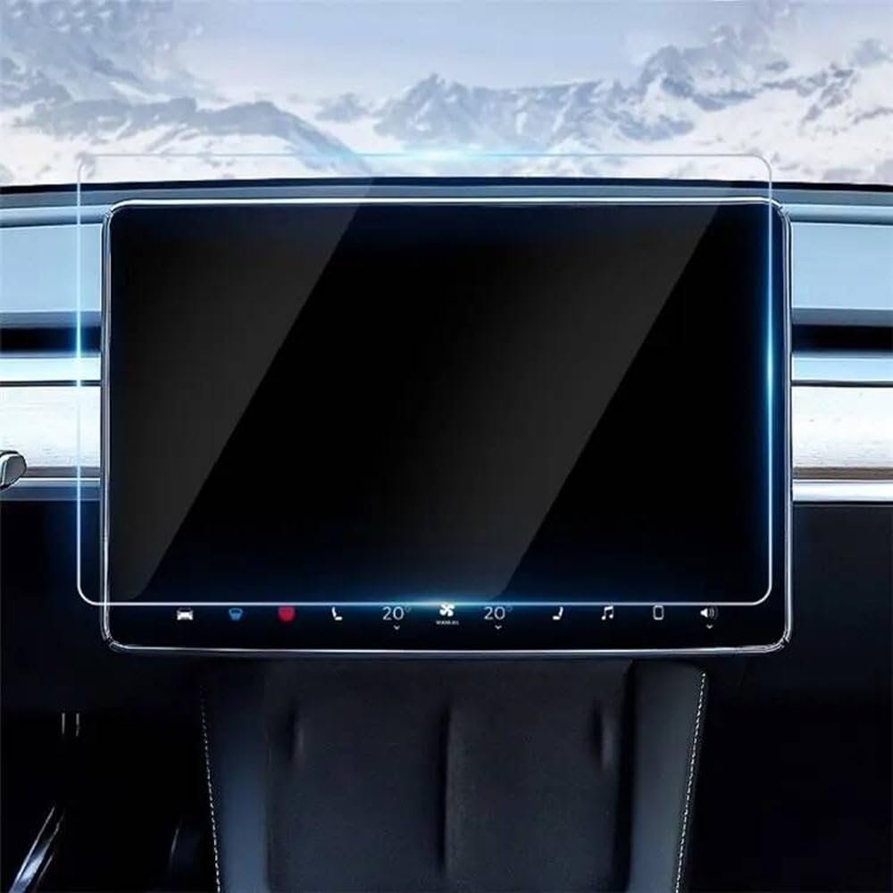 Coverzone Tesla Model Y İle Uyumlu Yüksek Kalite Araç Multimedya Temperli Cam Ekran Koruyucu T esla için Oto Aksesuar Tesla için Multimedya Cam Temperli Ekran Koruyucu Security