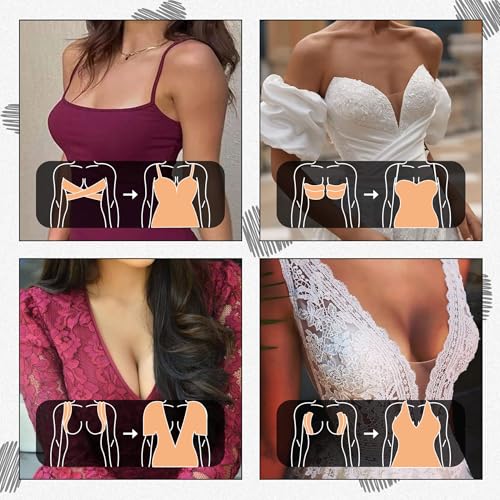 Transparency Boob Tape Kit -Boobtape for Breast Lift with Elk Nipple Covers and Double-Sided Fashion Tape, Breathable Adhesive Bras Tape,Push Up Body tape for Shape | Works Great with Sticky Bra4