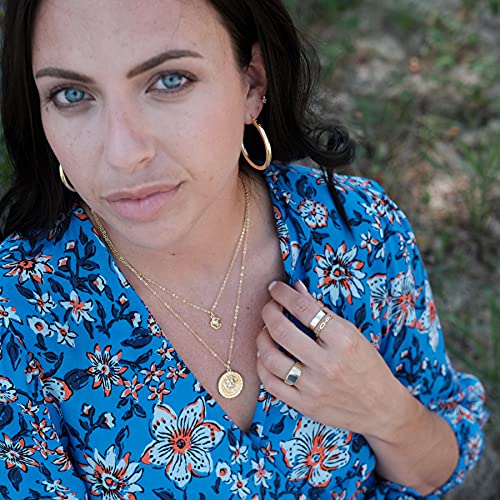 18K Gold Plated Tube Earrings Gold Large Thick Hoops 42mm | Lightweight Hallow Hoops Statement Earrings3