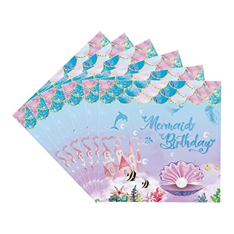 20 Mermaid Napkins for Birthday Parties Cover