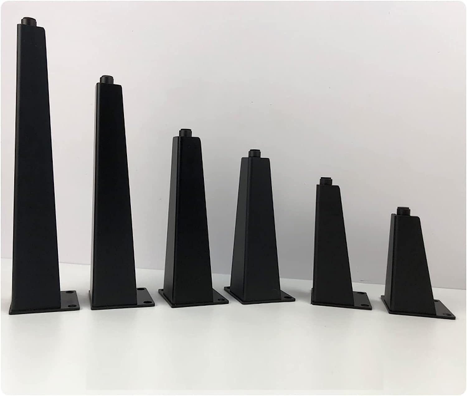 Gambe regolabili in metallo industriale per divano, set di 4 gambe per tavolino da caffè resistenti, perfette per sostituire la pelliccia, variazione di altezza di 1 cm (12 cm / 4.7in)