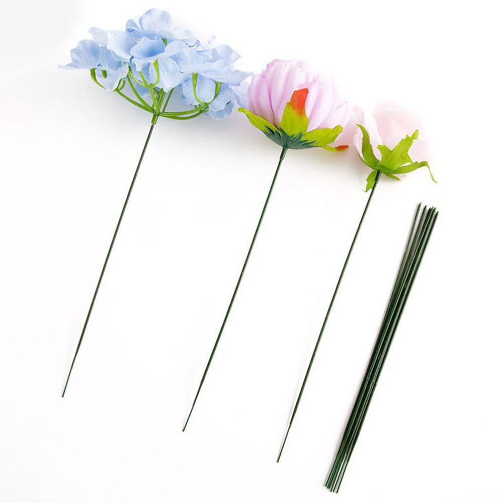 CMFTGDS 100pcs Floral Stem Wire,Artificial Flower Rod Making Accessories Floral Wire for Florist Flower Arrangement Bouquent Stem Wrapping and DIY (25cm/9.8inch)