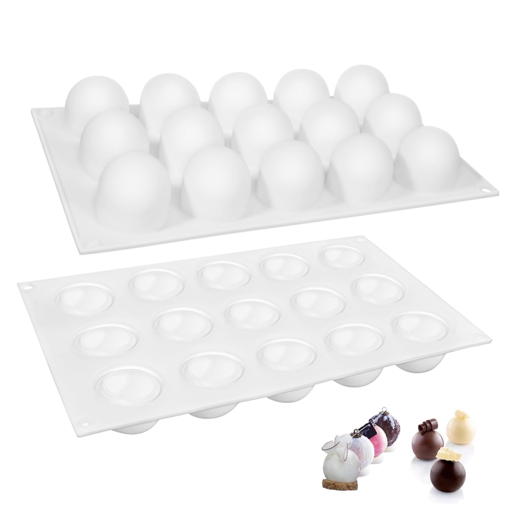 2 pezzi Stampo Silicone per Rotondo Antiaderente Dessert Gelatina e Cioccolato per Feste e Speciali