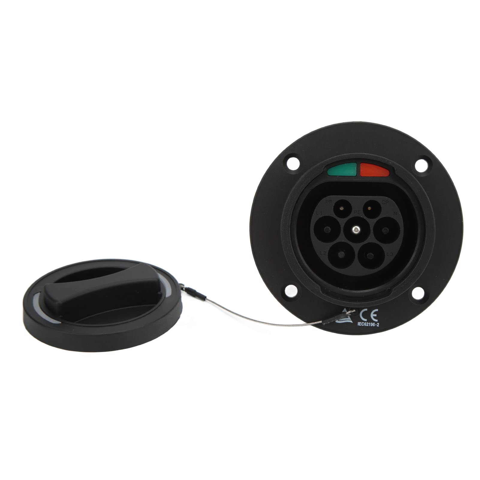Presa di Ricarica per Veicoli New Energy, Presa di Ricarica per Veicoli Elettrici Tipo 2 Trifase 480 V 16 A 32 A Universale CE TUV IEC 62196-2 Approvato (nero)