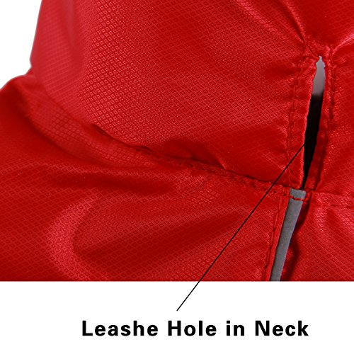 Image of JoyDaog Fleece Lined Warm Dog Jacket for Winter Outdoor Waterproof Reflective Dog Coat Red L