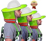 3 Pack - Sun Visor Hard Hat Sun Shield- Fitted with Ventilation Holes, Reflective Strip, Full Brim and Neck Cover Sun Shield Mesh