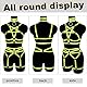 BBOHSS Damen Body Harness Pentagramm BH Set Punk Strumpfband Bein Taille Tanz Elastic Gothic Carnival Zubehör (Leuchtendes Grün)