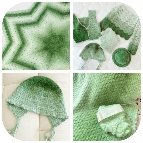 Image of Katech Ombre Yarn for Crocheting-Large Skein of Gradient Yarn Cake-2 Pack of 200g /7.05 oz-80% Acrylic,20% Nylon- #4 Medium-Perfect for Star Blankets, Scarves, Shawls and Garments (E)