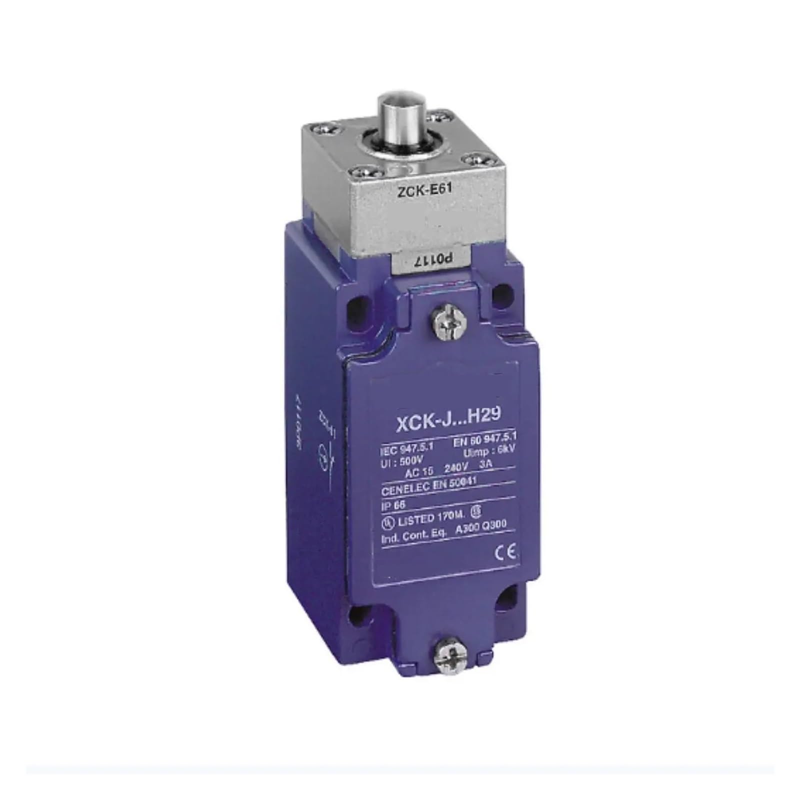 YMUGUEGH XCKJ161H29C = ZCKJ1H29C + ZCKE61 switch metal end plunger 1NC+1 NO snap action M20