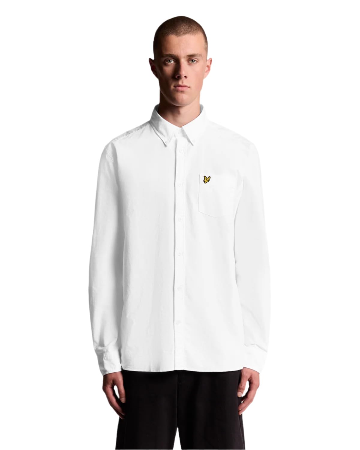 Lyle & Scott Men's White Casual Shirts, Xl, Classic Long Sleeve Cotton Shirt