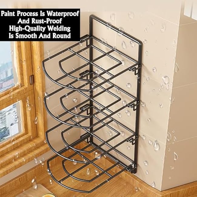 Kitchen Shelf Tray,Stackable Vegetable Fruit Preparation Plate,Wall Mounted Food Sorting Tray,for Kitchen Restaurant(White,4tier)