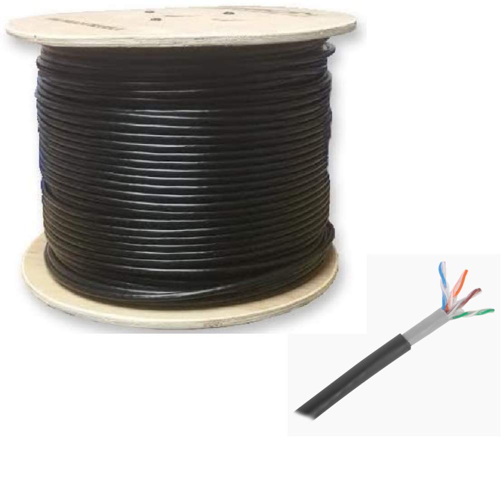 1000' Weatherproof Waterproof UV Rated Direct Burial Gel Filled Network CAT5e Cable W/Solid Copper Conductors 300 Meter Spool UL Approved