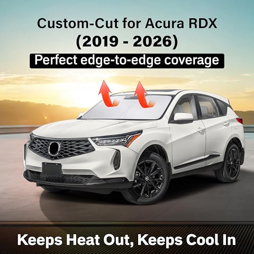 Image of EcoNour Windshield Sunshade Compatible for Acura RDX 2019-2024 2025 2026, Sun Visor for Front Windshield & Window Sun Shade Cover, UV Heat Blocker & Protector, Car Accessories