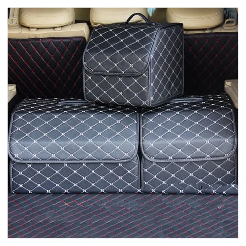Boîte de rangement coffre voiture grande capacité pliable cuir PU Style8