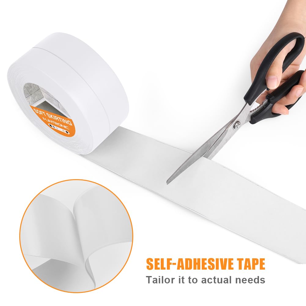 flintronic Bath Sealant Strip, 10m/32.8ft Self Adhesive Sealant Strip, Waterproof, Oilproof and Mildewproof Sealant Tape, Caulk Strip for Kitchen, Sink, Bathroom, Toilet, Wall Corner - Image 3