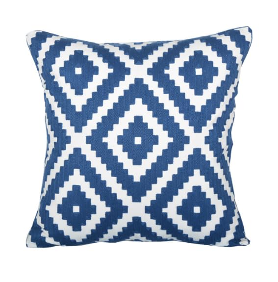 BAOKU Blue Rectangle Throw Pillow Cover 18x18 Inch for Couch Sofa Living Room Decorative Embroidered Accent Throw Pillows Case Cushion Covers 1 Piece