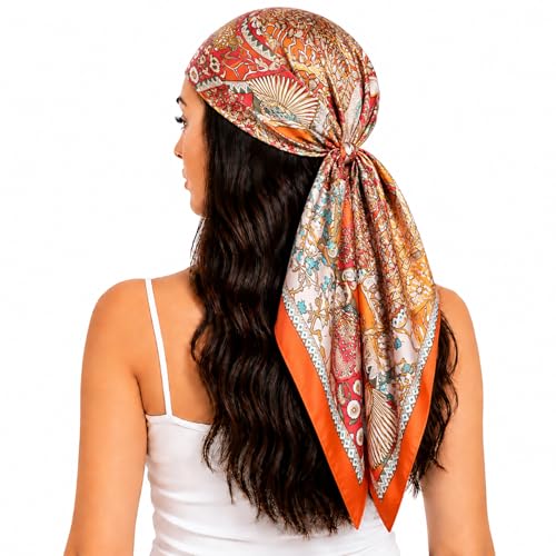FAIRYGATE Seidentücher Damen Seideschal Damen Halstücher Seidentuch Schals Halstuch Seiden schal Scarf Bandana Taschentuch Ansatz Handgelenk Kopftücher DA2122