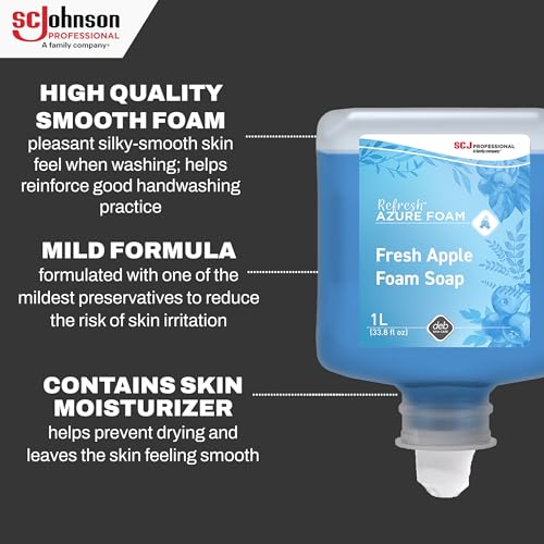 Image of SC Johnson Professional Refresh Azure FOAM, Foam Hand Wash, Foaming Hand Soap, 1 Liter Cartridge, 2 Count, for Professional Use Only