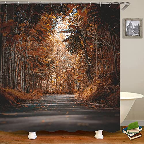 Rideau douche anti moisissure polyester imperméable forêt d'érables