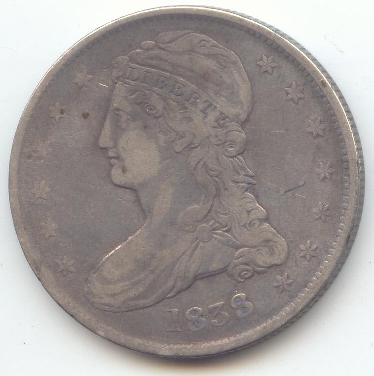 1838 Capped Bust Reeded Edge Half Dollar Choice Very Fine Details