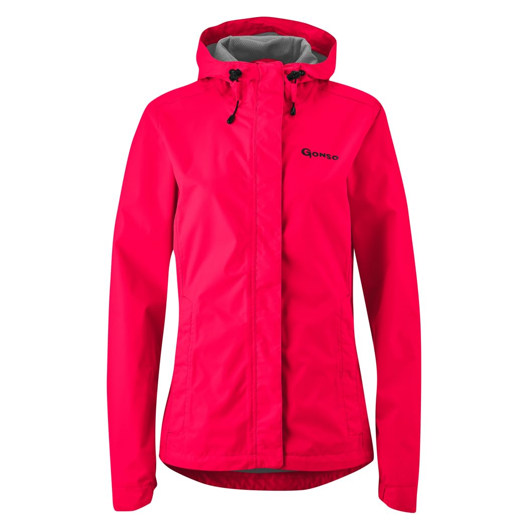 Gonso Damen Regenjacke Sura Light, Fahrradjacke mit Kapuze, wasserdicht und atmungsaktiv, Radjacke mit wärmeisolierendem Innenfutter aus Mesh