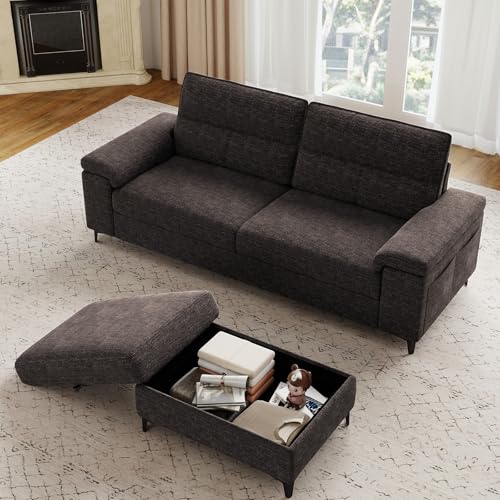 Image of 88.97 inch L Shaped Sectional Couches Deep Seat Sofa for Living Room(Dark Gray)