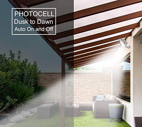 DAKASON (2 Pack) 50W LED Flood Light, Dusk-to-Dawn Photocell, 180° Adjustable Arm, Replaces 150-200W HPS/MH, IP65 Waterproof Outdoor Security Lighting Fixture, 100-277Vac 5000K 6000lm, ETL Listed - Image 3