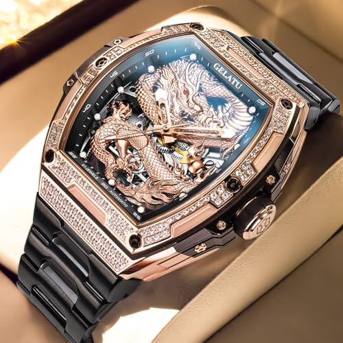 Image of OLEVS Automatic Mens Watch Self Winding Stainless Steel Gold Watch for Men