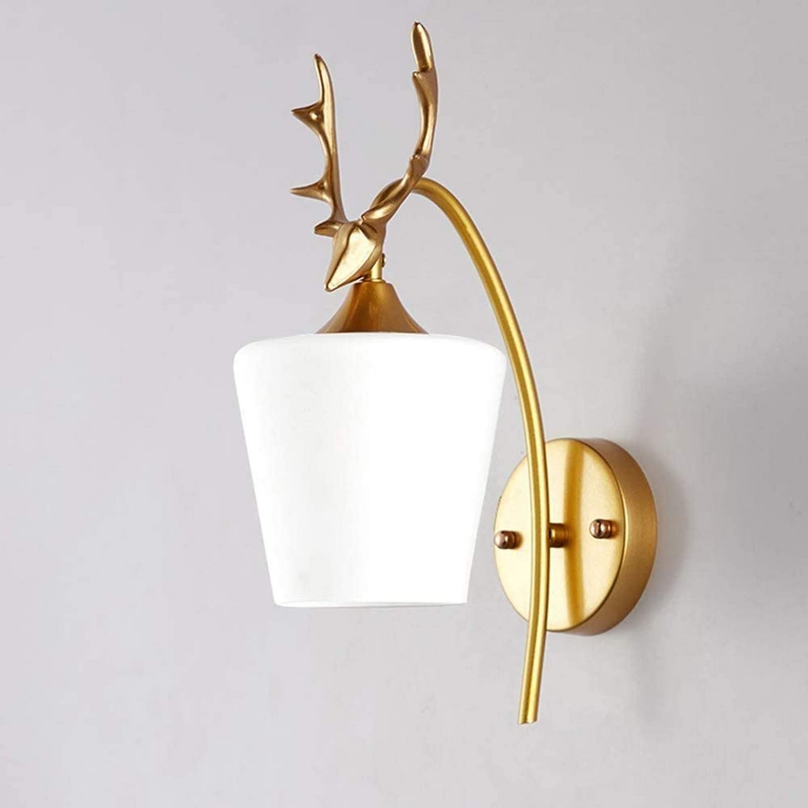 Wall Light Modern Simple Sconce Wall Lights LED Modern Golden Black Deer Shaped Wall Lamp Bedside Lamp Wall Light Indoor Wrought Iron+Glass Bedroom Living Room Dining Room Study Home Decor Lamp,Pend
